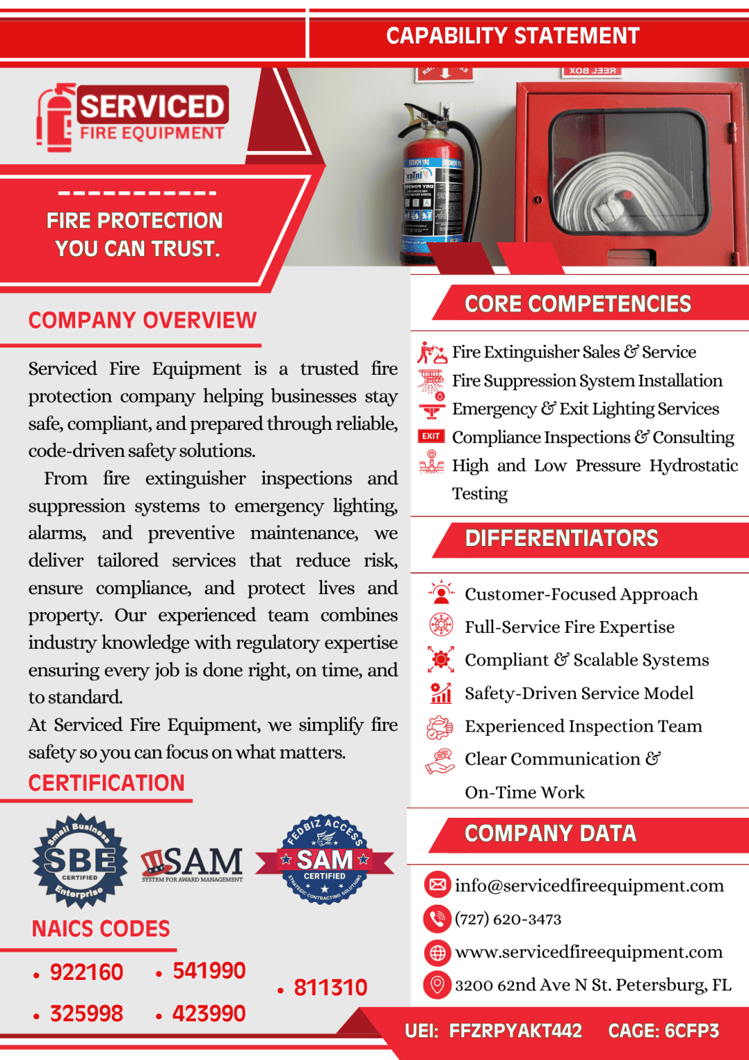 Capability Statement - Serviced Fire Equipment