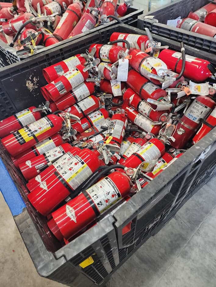 Unserviced as-is fire extinguisher shells available for dealer refurbishment