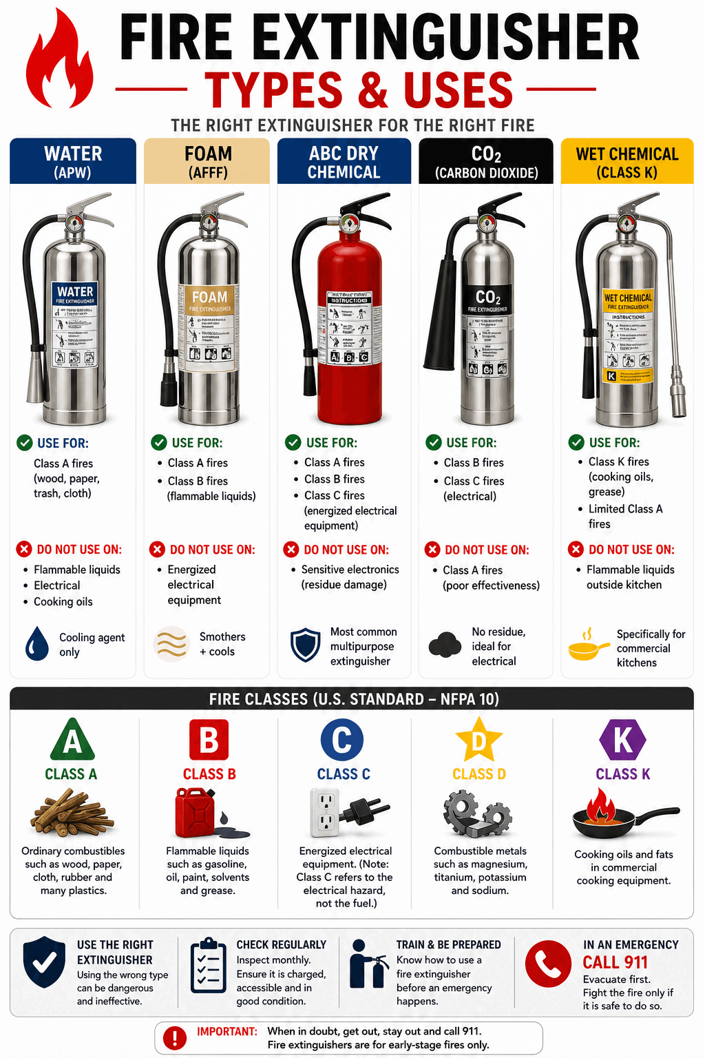Fire Extinguisher Types and Uses