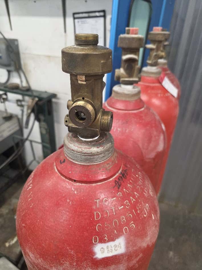 Marine fire system cylinders